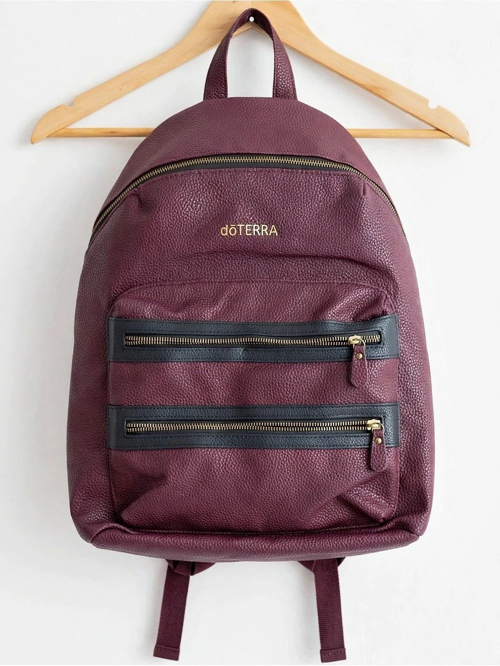 doTERRA Burgundy Faux Leather Backpack